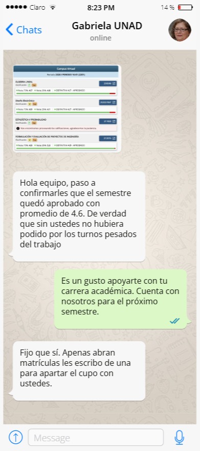 Testimonio WhatsApp 2