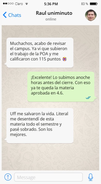 Testimonio WhatsApp 3